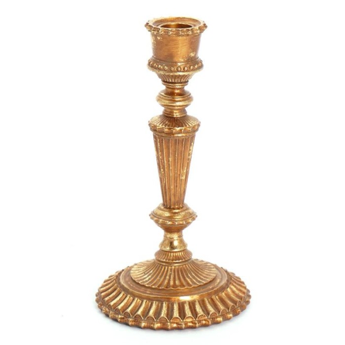 PORTACANDELA ORO D11 H20 RESIN